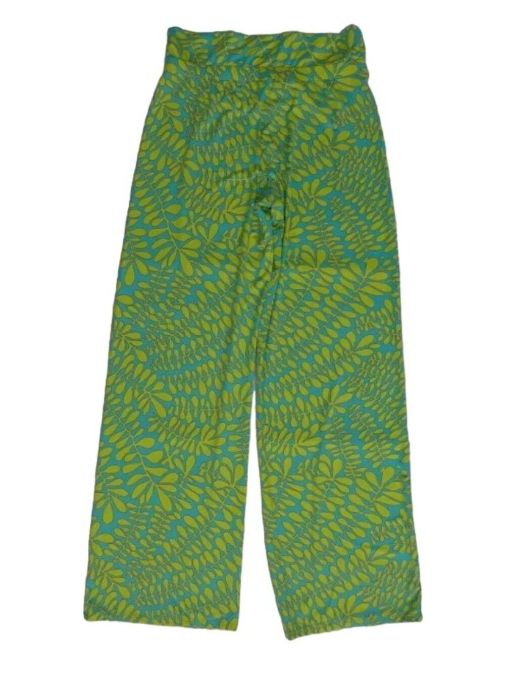 Trina Turk Trellis Wide Leg Pants XL Green Blue Resort Vacation NWT Cruise Beach